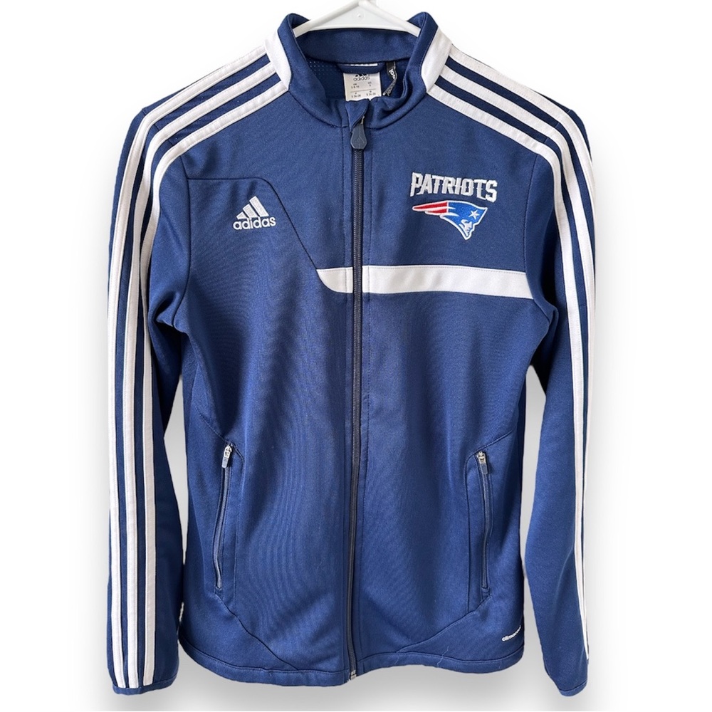 Adidas New England Patriots Football Jacket Climacool Navy Women’s Size Small